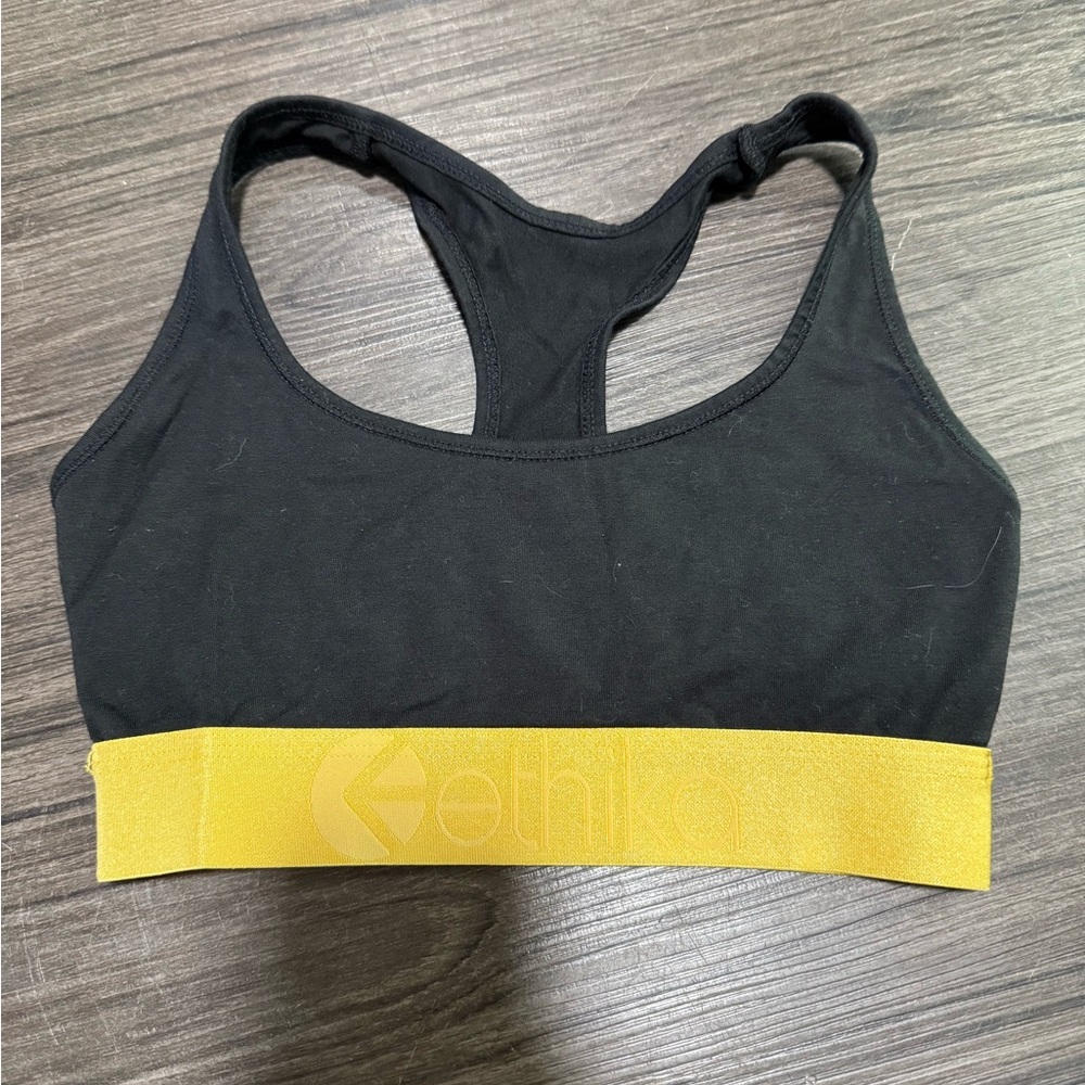 Ethika kids Black and Yellow Sports Bra